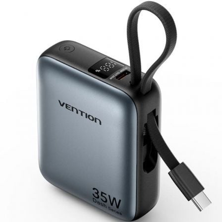 Powerbank 10000mAh Vention FHFH0/ 35W/ Cinzento