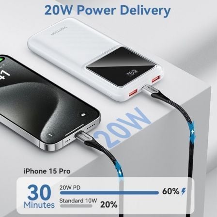 Powerbank 10000mAh Vention FHKW0/ 22.5W/ Branca - Imagem 4