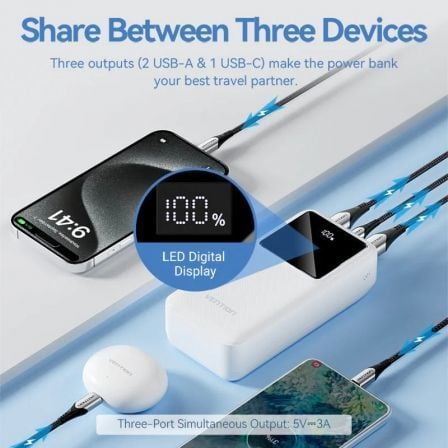 Powerbank 30000mAh Vention FHMW0/ 22.5W/ Branca - Imagem 4