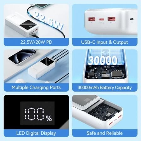 Powerbank 30000mAh Vention FHMW0/ 22.5W/ Branca - Imagem 3