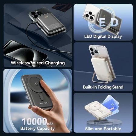 Powerbank 10000mAh Vention FHNW0/ 20W/ Wireless/ Branca - Imagem 3