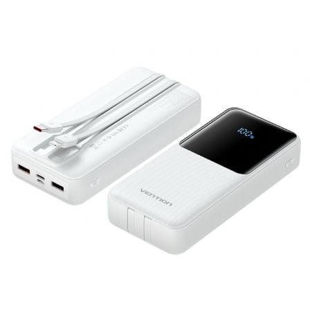 Powerbank 20000mAh Vention FHPW0/ 22.5W/ Branca/ Inclui Cabo USB Tipo-C e Lightning - Imagem 2