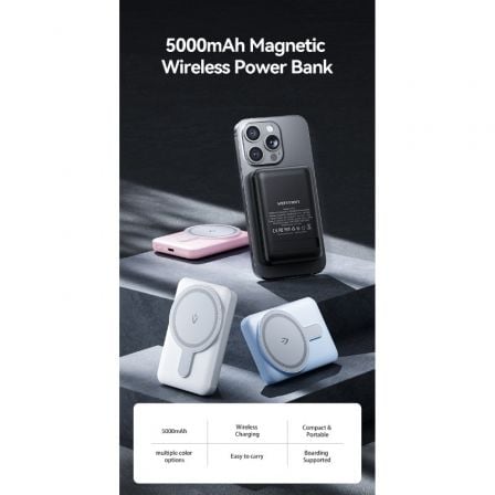 Powerbank 5000mAh Vention FHSB0/ 20W/ Wireless/ Preto - Imagem 2