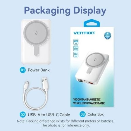 Powerbank 10000mAh Vention FHTW0/ 22.5W/ Wireless/ Branca - Imagem 3