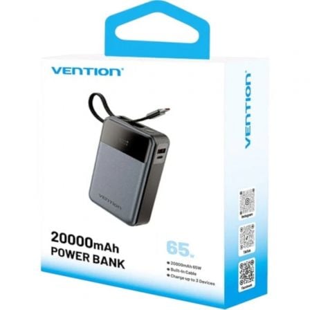 Powerbank 20000mAh Vention FHYB0/ 65W/ Cinzento - Imagem 4