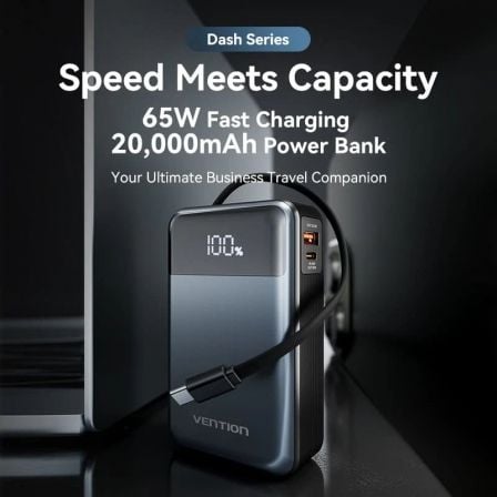 Powerbank 20000mAh Vention FHYB0/ 65W/ Cinzento - Imagem 2