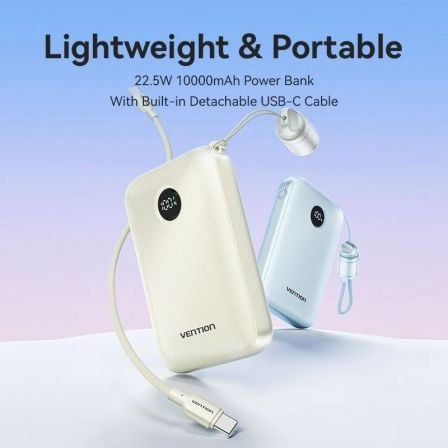 Powerbank 10000mAh Vention FKAB0-C/ 22.5W/ Preto - Imagem 2
