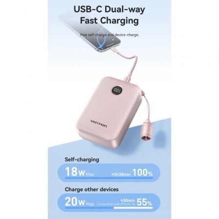 Powerbank 20000mAh Vention FKBP0-C/ 22.5W/ Rosa - Imagem 4