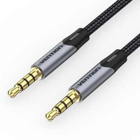 Cabo Estéreo Vention BAQHH/ Jack 3.5 Macho - Jack 3.5 Macho/ 2m/ Cinzento
