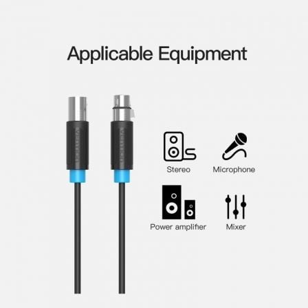 Cabo Estéreo Vention BBFBJ/ XLR Macho - XLR Fêmea/ 5m/ Preto - Imagem 4