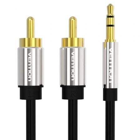 Cabo Estéreo Vention BCFBH/ Jack 3.5 Macho - 2x RCA Macho/ 2m/ Preto - Imagem 2