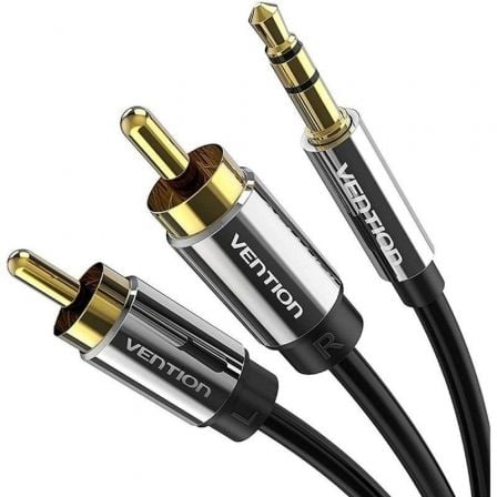 Cabo Estéreo Vention BCFBJ/ Jack 3.5 Macho - 2x RCA Macho/ 5m/ Preto - Imagem 2