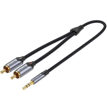 Cabo Áudio Vention BCNBG/ 2x RCA Macho - Jack 3.5 Macho/ 1.5m/ Cinzento - Imagem 2