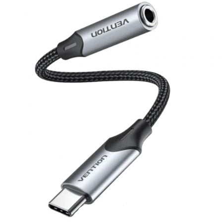 Conversor Vention BGMHF/ Jack 3.5 Fêmea - USB Tipo-C Macho/ 1m/ Cinzento