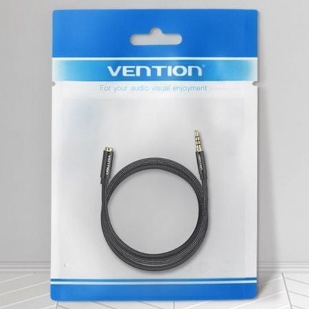 Cabo Estéreo Vention BHCBD/ Jack 3.5 Macho - Jack 3.5 Fêmea/ 50cm/ Preto - Imagem 3