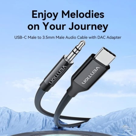 Cabo de Áudio Vention BIF USB-C para Jack 3.5mm Macho 1m com Chip DAC Cinzento - Imagem 2