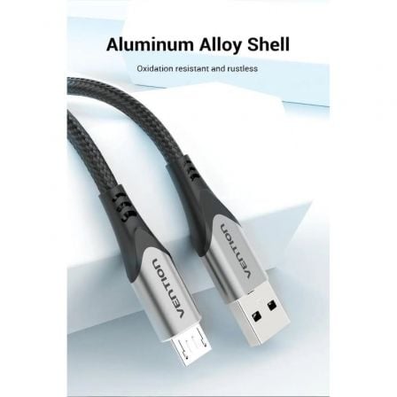 Cabo USB 2.0 Vention COAHG/ USB Macho - MicroUSB Macho/ Até 60W/ 480Mbps/ 1.5m/ Cinzento - Imagem 3