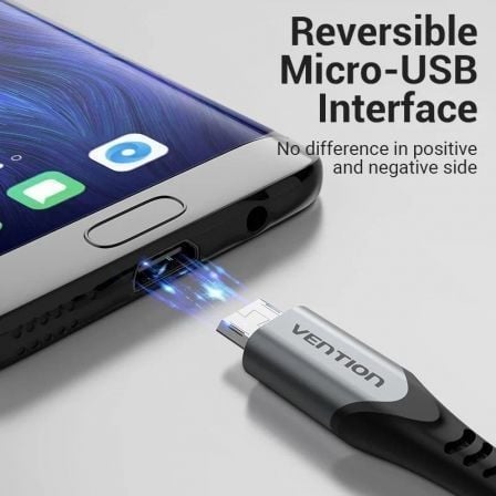 Cabo USB 2.0 Vention COCHD/ USB Macho - MicroUSB Macho/ 480Mbps/ 50cm/ Preto - Imagem 3