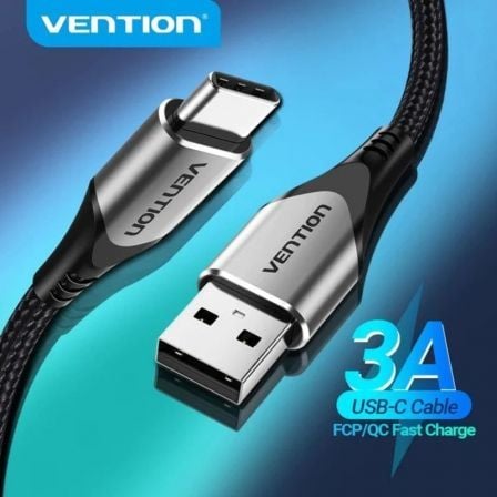 Cabo USB 2.0 Tipo-C Vention CODHG/ USB Macho - USB Tipo-C Macho/ Até 60W/ 480Mbps/ 1.5m/ Cinzento - Imagem 3