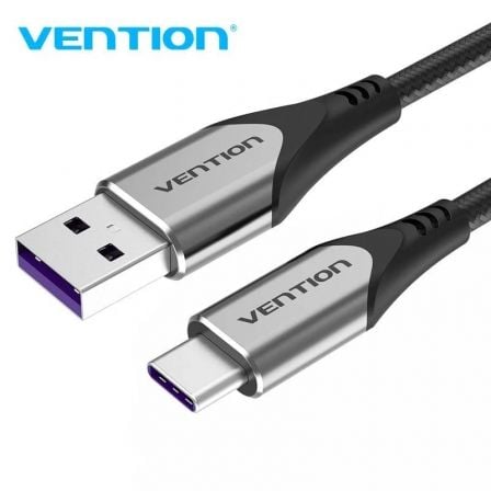 Cabo USB 2.0 Tipo-C Vention COFHH/ USB Tipo-C Macho - USB Macho/ Até 100W/ 480Mbps/ 2m/ Cinzento