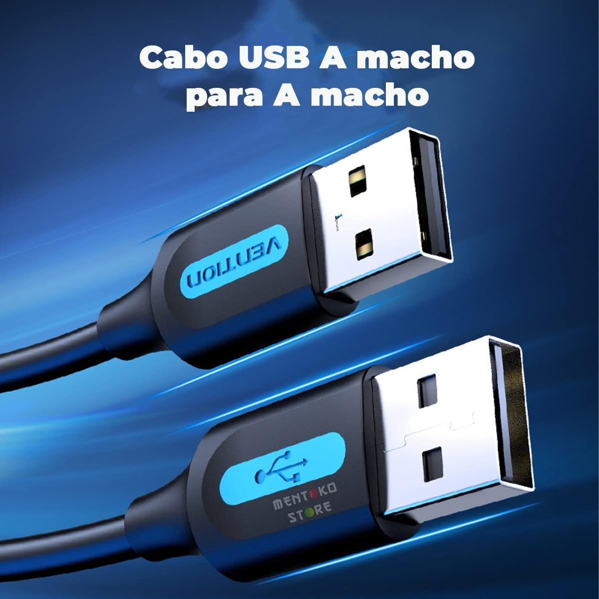 Cabo USB 2.0 Vention COJBH/ USB Macho - USB Macho/ 480Mbps/ 2m/ Preto - Imagem 2