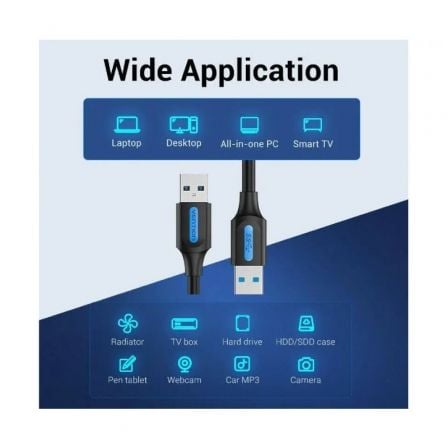 Cabo USB 3.0 Vention CONBG USB-A Macho para USB-A Macho 5Gbps 1.5m Preto - Imagem 4