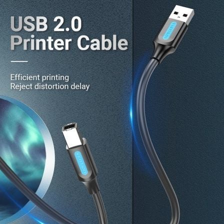 Cabo USB 2.0 Impressora Vention COQBG/ USB Tipo-B Macho - USB Macho/ 480Mbps/ 1.5m/ Preto - Imagem 2