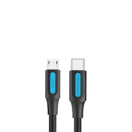 Cabo USB 2.0 Tipo-C Vention COVBD/ USB Tipo-C Macho - MicroUSB Macho/ Até 10W/ 480Mbps/ 50cm/ Preto - Imagem 2
