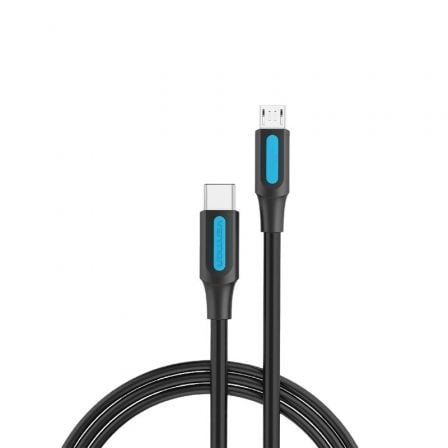 Cabo USB 2.0 Tipo-C Vention COVBH/ USB Tipo-C Macho - MicroUSB Macho/ Até 10W/ 480Mbps/ 2m/ Preto - Imagem 3