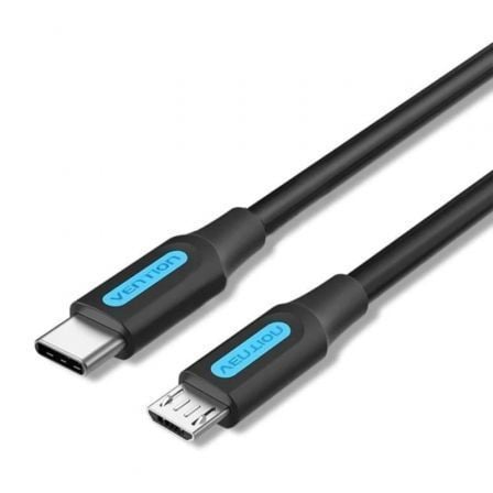 Cabo USB 2.0 Tipo-C Vention COVBH/ USB Tipo-C Macho - MicroUSB Macho/ Até 10W/ 480Mbps/ 2m/ Preto - Imagem 1