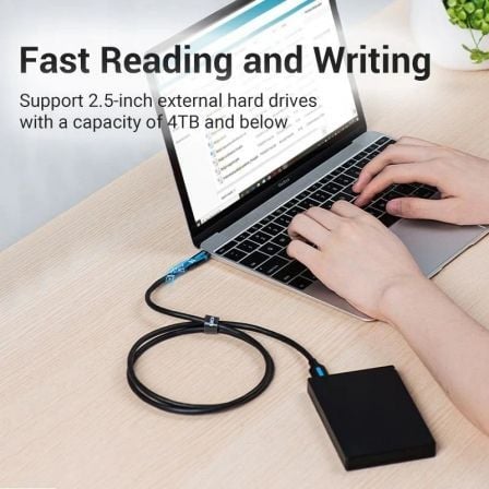 Cabo USB 3.0 Vention CQABD/ microUSB Macho - USB Tipo-C Macho/ 5Gbps/ 50cm/ Preto - Imagem 3