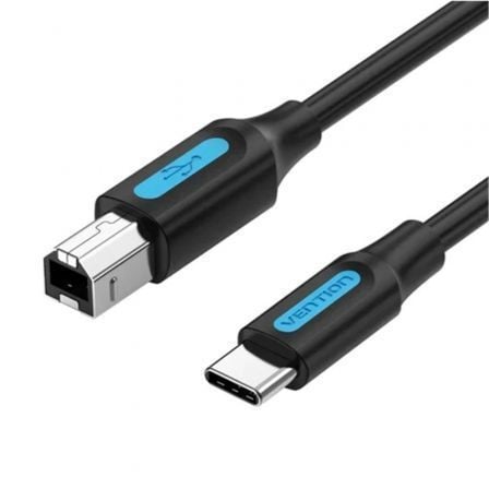 Cabo USB 2.0 Tipo-C Vention CQUBH/ USB Tipo-B Macho - USB Tipo-C Macho/ 480Mbps/ 2m/ Preto