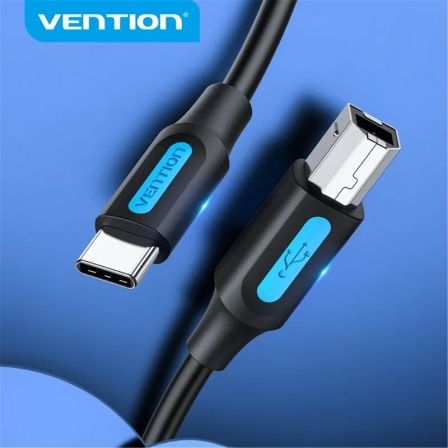 Cabo USB 2.0 Tipo-C Vention CQUBH/ USB Tipo-B Macho - USB Tipo-C Macho/ 480Mbps/ 2m/ Preto - Imagem 3