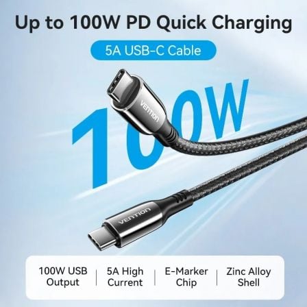 Cabo USB 2.0 Tipo-C 5A 100W Vention CTKBH/ USB Tipo-C Macho - USB Tipo-C Macho/ Até 100W/ 480Mbps/ 2m/ Preto - Imagem 2