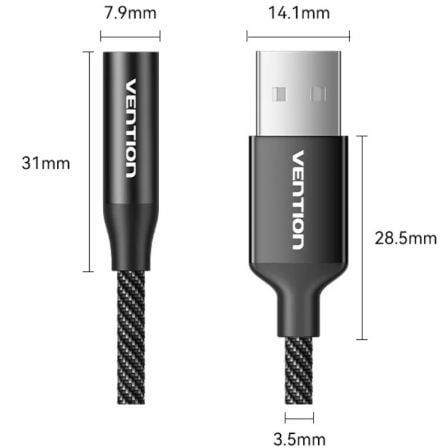 Conversor Vention CVEBC/ Jack 3.5 Fêmea - USB Macho/ 1m/ Cinzento - Imagem 2