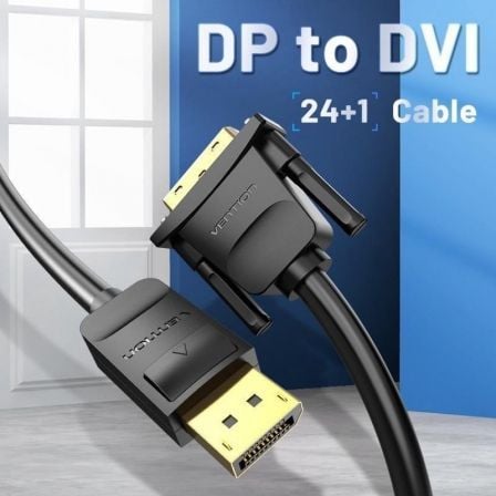 Cabo Conversor Vention HAFBG/ DisplayPort Macho - DVI Macho/ 1.5m/ Preto - Imagem 2