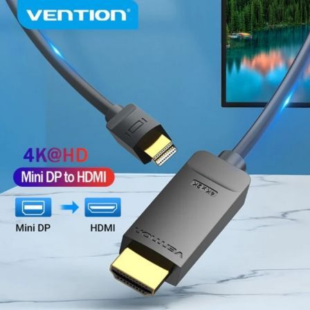 Cabo Conversor Vention HAHBH/ Mini Displayport Macho - HDMI Macho/ 2m/ Preto - Imagem 4
