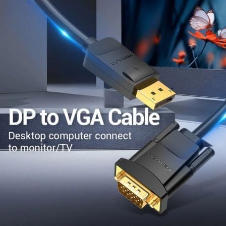Cabo Conversor Vention HBLBG/ DisplayPort Macho - VGA Macho/ 1.5m/ Preto - Imagem 2