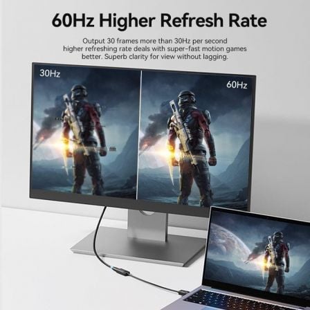Cabo Conversor Vention HBZBB/ DisplayPort Macho - HDMI 4K Fêmea/ 15cm/ Preto - Imagem 3