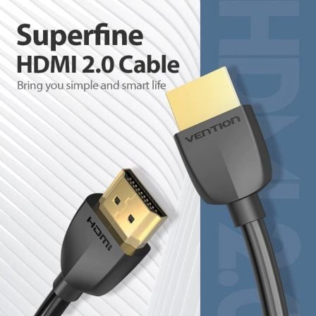 Cabo HDMI 2.0 4K Portátil Vention AAIBD/ HDMI Macho - HDMI Macho/ 50cm/ Preto - Imagem 2
