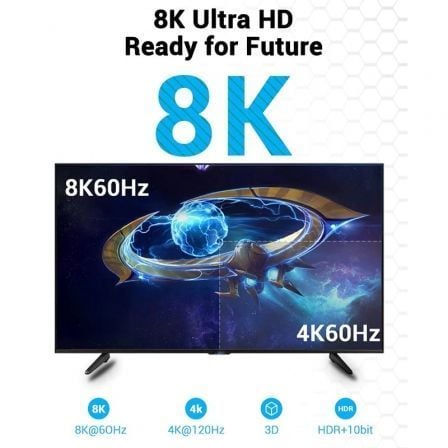 Cabo HDMI 2.1 8K Vention AANBF/ HDMI Macho - HDMI Macho/ 1m/ Preto - Imagem 3