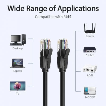 Cabo de Rede RJ45 UTP Vention IBEBF Cat.6/ 1m/ Preto - Imagem 3