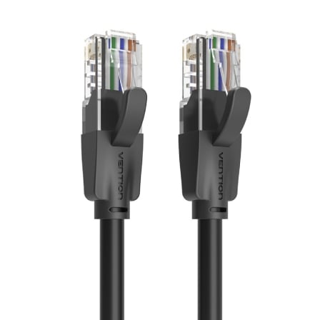 Cabo de Rede Vention Cat.6 UTP 1000Mbps 30cm RJ45 Preto - Imagem 2