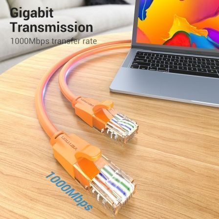 Cabo de Rede RJ45 UTP Vention IBEOF Cat.6/ 1m/ Laranja - Imagem 2