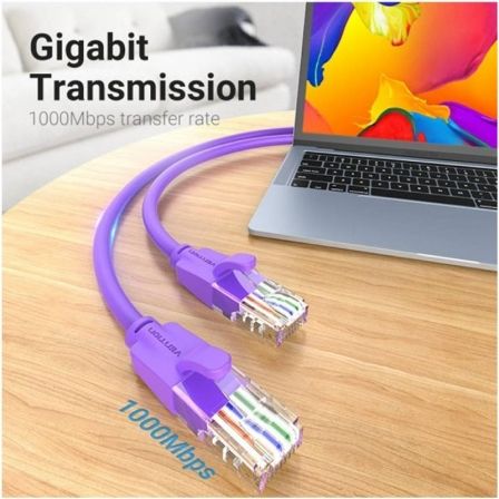 Cabo de Rede RJ45 UTP Vention IBEVH Cat.6/ 2m/ Roxo - Imagem 3