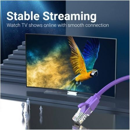 Cabo de Rede RJ45 UTP Vention IBEVH Cat.6/ 2m/ Roxo - Imagem 2