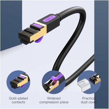 Cabo de Rede RJ45 SFTP Vention ICDBN Cat.7/ 15m/ Preto - Imagem 4