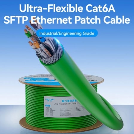 Bobina de Cabo de Rede Vention IHTG305 Cat.6A SFTP 26AWG 305m 10Gbps Verde - Imagem 2
