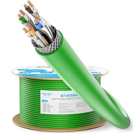 Bobina de Cabo de Rede Vention IHTG305 Cat.6A SFTP 26AWG 305m 10Gbps Verde - Imagem 3