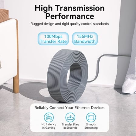 Bobina de Cabo de Rede Vention IJCH305 Cat5e UTP 305m 25AWG Cinzento - Imagem 3